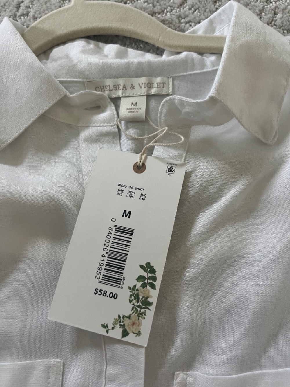 Chelsea & Violet White Long Shirt Style Coverup/Dress - Picture 15 of 15